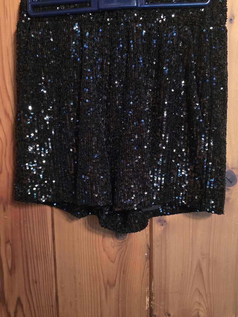 Gianni Bini‎ shorts, high-waisted design covered in shimmering black Sequins
